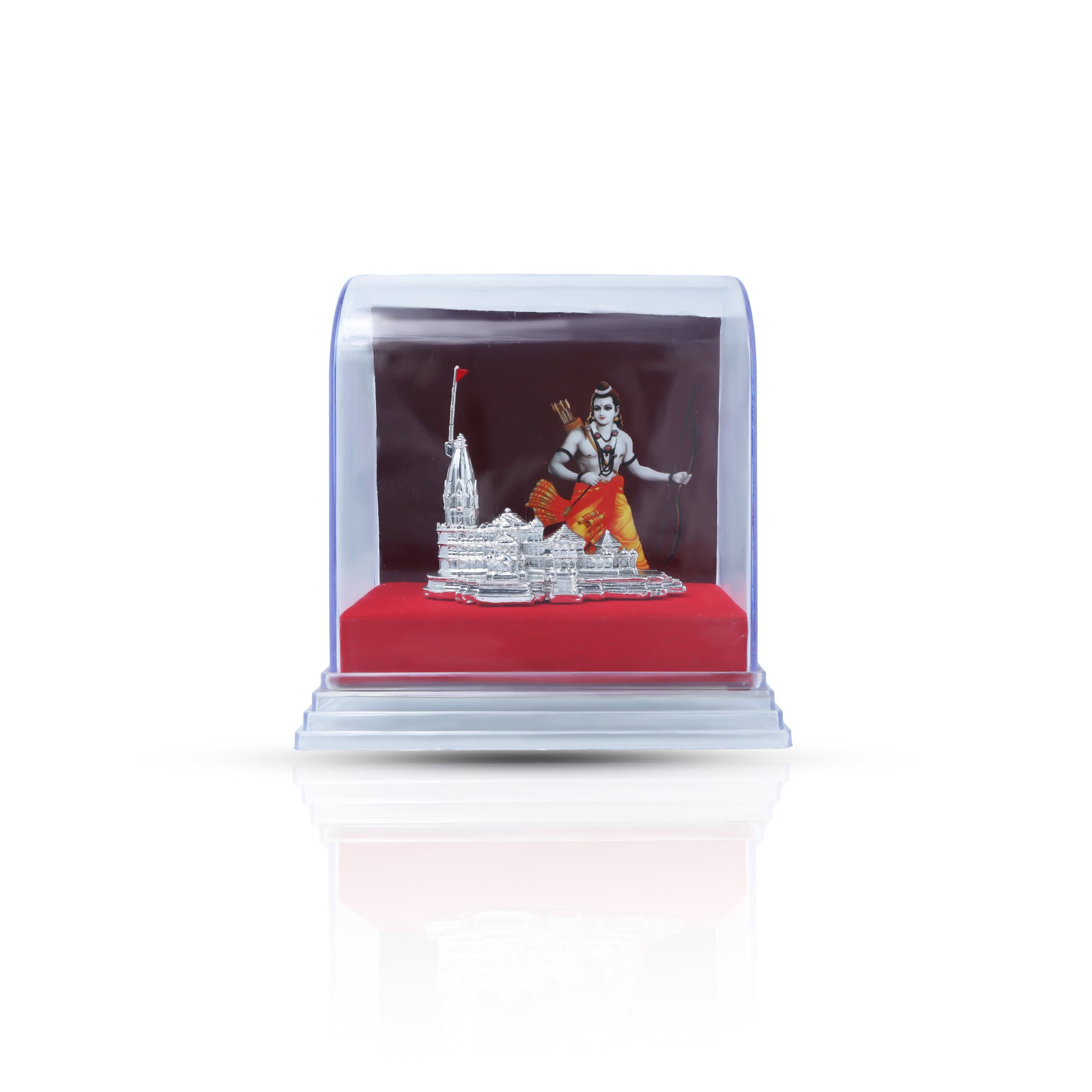 Premium silver model of the Ram Mandir Ayodhya, adding elegance and spirituality to your home or temple.