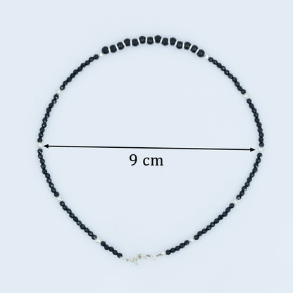 Traditional Silver Black Beads Anklet for Women & Girls