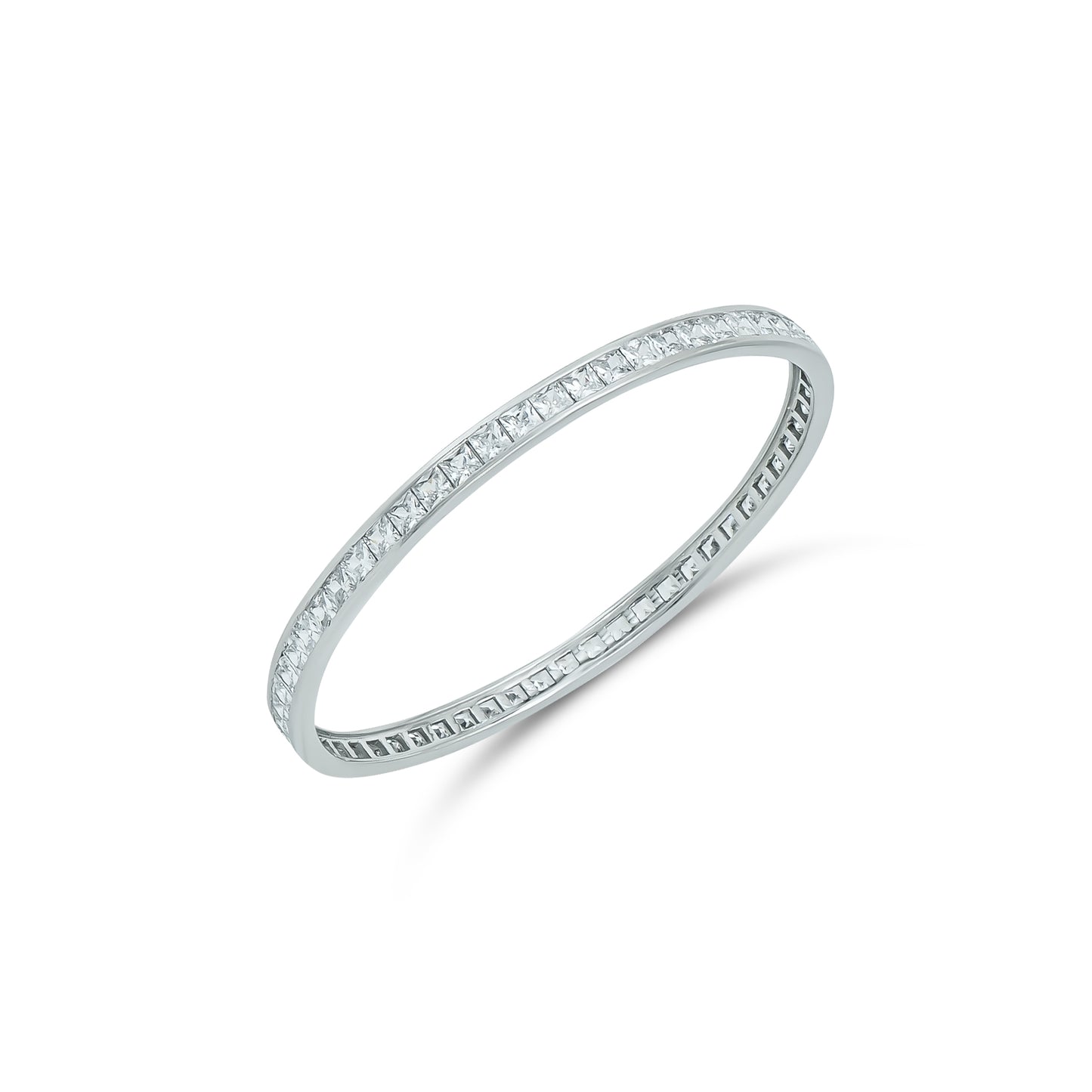 Elegant cubic zirconia sterling silver bangles, offering a brilliant sparkle and sophisticated style for any occasion.