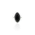 Silver ring featuring a beaded design with a precious black stone.