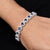 Sterling Silver Ocean Blue Round Cut Gems Bracelet for Her