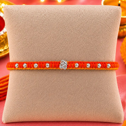 Divine Om Silver Rakhi Thread