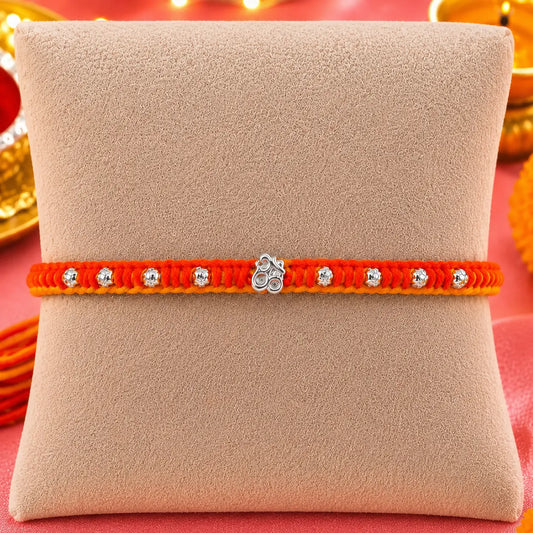 Divine Om Silver Rakhi Thread