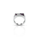 Sterling Silver Small Purple CZ Stone Square Ring for Boys