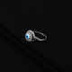 Silver Center Blue Evil Eye with Eye Design Ring for Girls