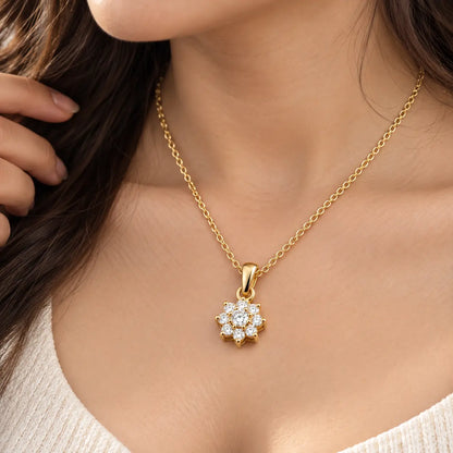 Sun Bloom Gold Pendant Necklace for Women