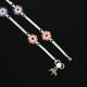Silver Tempting Colorful Flower Anklet