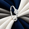 Silver Heart Solitaire Ring for Women