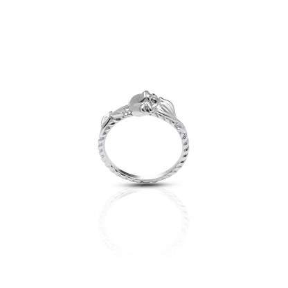 Charming sterling silver 'Rose Delight' ring for girls, showcasing a beautiful rose motif for a feminine touch.