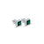 Stunning silver stud earrings with square-shaped green gemstones