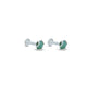 Elegant mint green pearl stud earrings set in silver