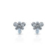 Sterling Silver Flower Design Earrings with Opal and Stones