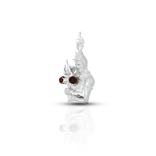 925 silver Mahadev pendant featuring intricate Trishul design