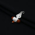 Charming silver pendant with a precious Trishul and Rudraksha bead for blessings