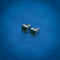 Beautiful Silver Stud Earrings with Square Green Stone