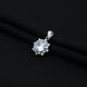 Silver Center CZ Gem Stone with Flower Design Pendant for Girls