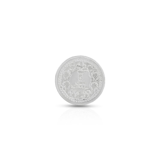 Fine silver 5 gm coin, a piece of elegance and charm