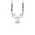 Beautifully Designed Silver Mangalsutra with Three White Stone and Black Beads