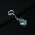 Teardrop Design Green Gemstone Silver Keychain