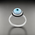 Sterling Silver Evil Eye Design Ring for Girls