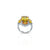 Sterling silver yellow stone ring for girls.