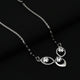 Beautifully Designed Silver Mangalsutra with Three White Stone and Black Beads