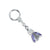 Puprle Stone Doll Design Silver Key Chain