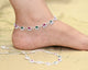 Stylish Silver Multicolour Anklet Set For Girls