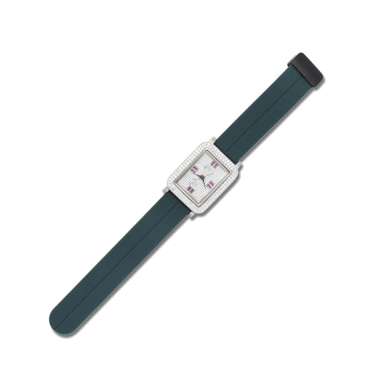 Sleek silver square watch with an analogue display for a modern look