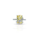 Sterling Silver Yellow Square Shape Ring for Girls