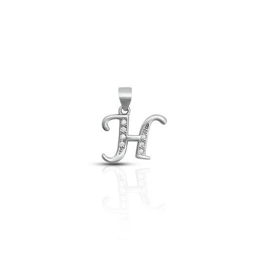 925 silver pendant featuring a bold 'H' letter design