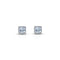 White Square Gemstone Silver Stud Earrings