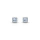 Elegant silver stud earrings featuring a white square gemstone