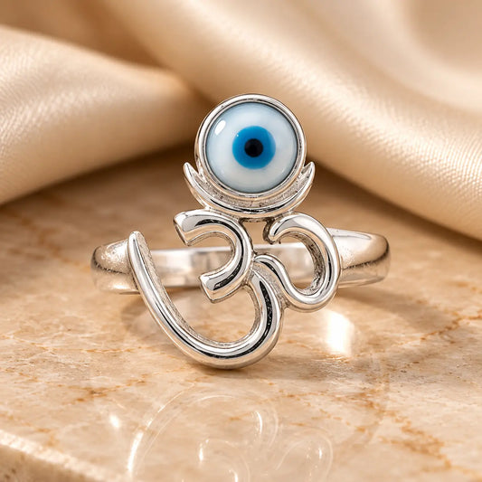 Silver Om Blessing Boys Ring