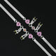 Silver Colorful Beads With Hearts Anklet