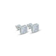 Sleek sterling silver stud earrings with a white square gem