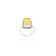 Silver Rectangle Yellow Ring