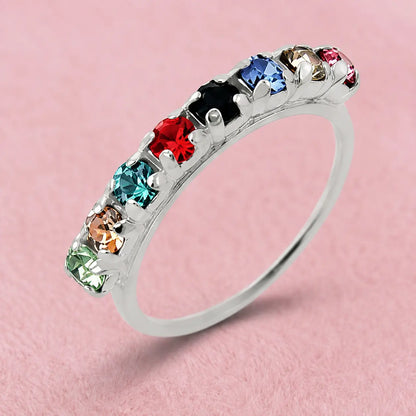 Silver Colorful Gem Stone Nosepin for Girls