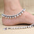 Oxidized silver anklet adorned with traditional jingle bells (ghungroo).