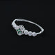 Silver Center Four Green Clover Design Kada for Grils