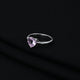 Sterling Silver Light Purple Heart Cut Gemstone Ring for Girls