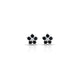 Classic flower design sterling silver earrings with black stones