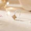 Silver Beautiful Square Peach Gem Nosepin