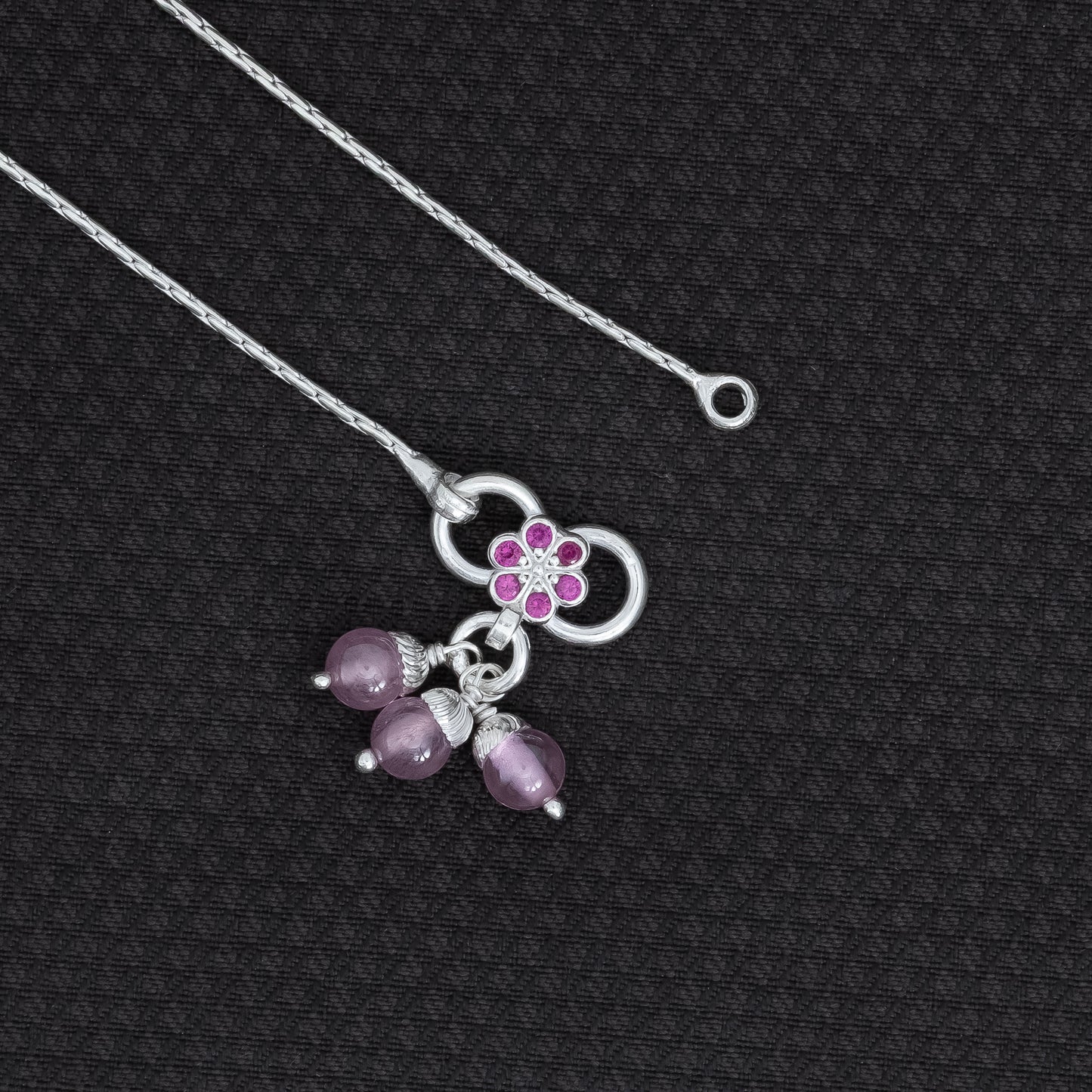 Slim Silver Evil Eye Anklet