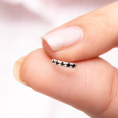 Black Stone Silver Nose Ring Elegant Nath Design