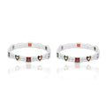 Elegant silver bangles featuring heart designs and gemstones, perfect for adding a romantic and sophisticated touch to your style