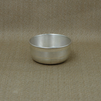 Traditional silver round bowl for serving and decorative purposes