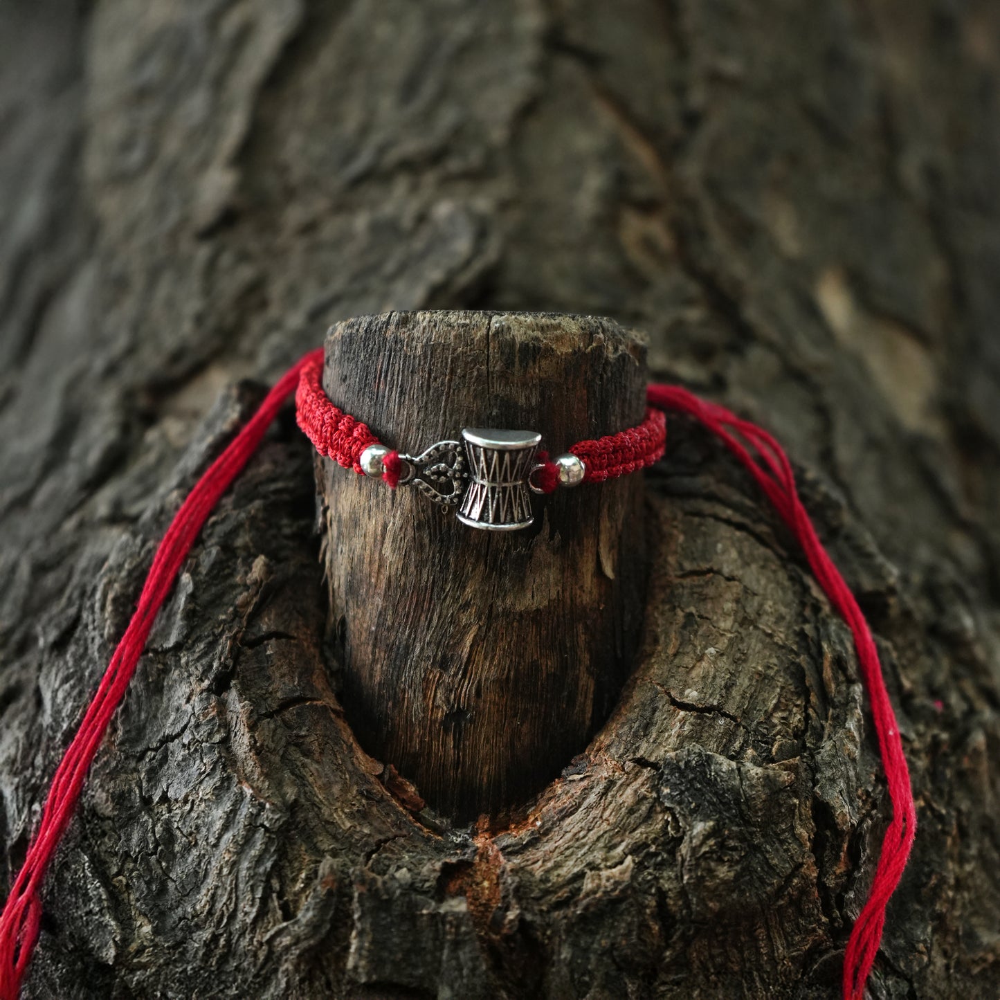 Lord Shiva Trishul Damru Silver Rakhi