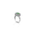 Emerald Cut Green Gemstone Silver Ring