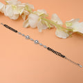 Elegant Silver Mangalsutra Bracelet for Girls – White Round Shaped Stones Design